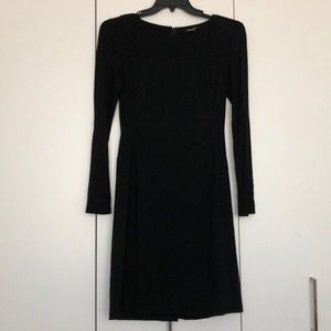 DKNY Long Sleeve Shift Dress with Knit Bodice